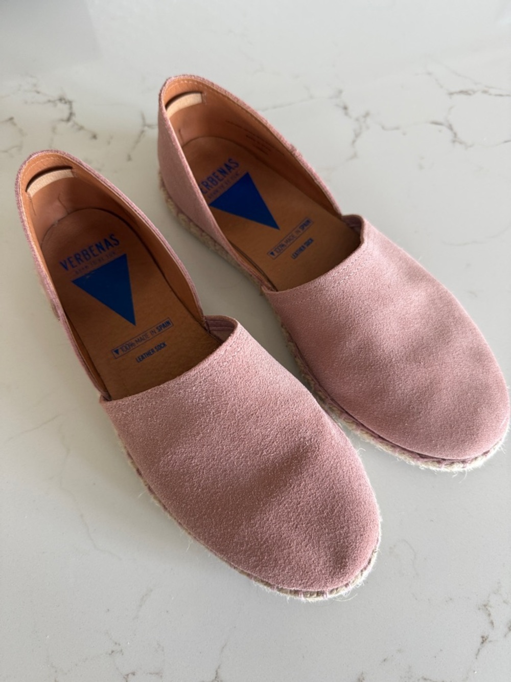 VERBENAS Pink Suede Espadrille Slip-Ons